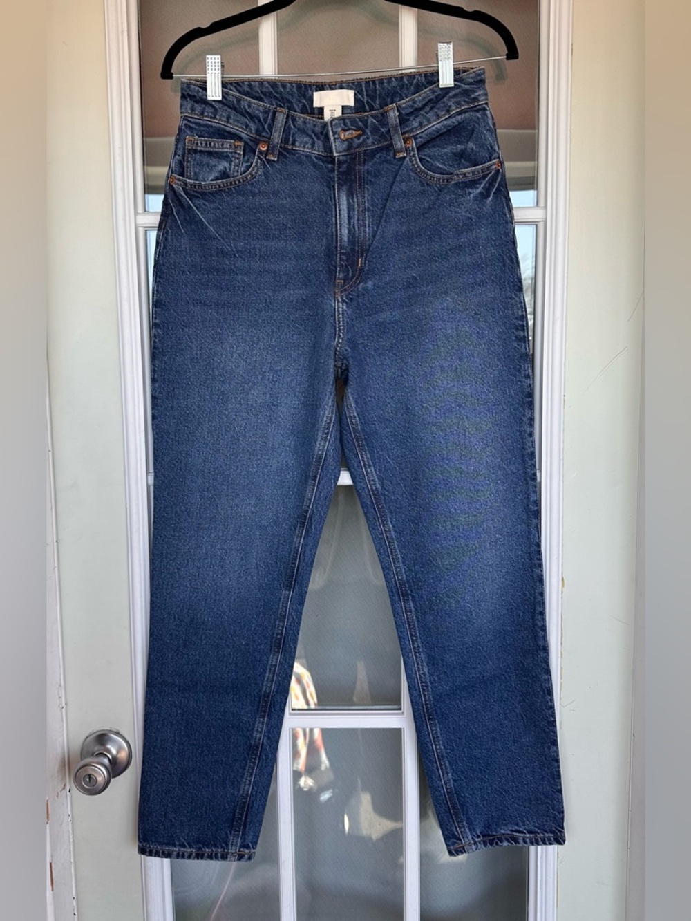 H&M Indigo Blue High-Rise Mom Jeans - size 6/38